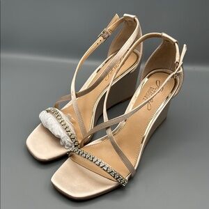 Jewel Badgley Mischka Peggy Crystal Embellished Wedge